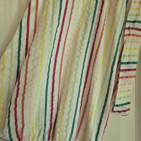 Loft Seersucker Striped Dress. 0P - Picture 4 of 4